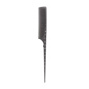 ACTIVESHOP Grzebień z miarką carbon szpikulec plastikowy f-11 P133293 - Grzebienie fryzjerskie - miniaturka - grafika 1