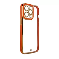 Etui i futerały do telefonów - Fashion Case etui do iPhone 13 Pro Max żelowy pokrowiec ze złotą ramką czerwony - miniaturka - grafika 1