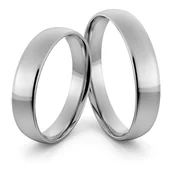 Obrączki ślubne - Obrączki ślubne klasyczne zaokrąglone z białego złota 4 mm - miniaturka - grafika 1