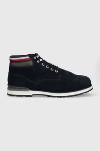 Tommy Hilfiger buty skórzane męskie kolor granatowy - Botki męskie - miniaturka - grafika 1