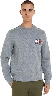 Tommy Hilfiger Męska bluza z flagą Nowego Jorku, Średni szary wrzos, L - Bluzy męskie - miniaturka - grafika 1