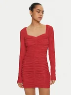 Sukienki - ROTATE Sukienka koktajlowa 114441 Czerwony Regular Fit - miniaturka - grafika 1