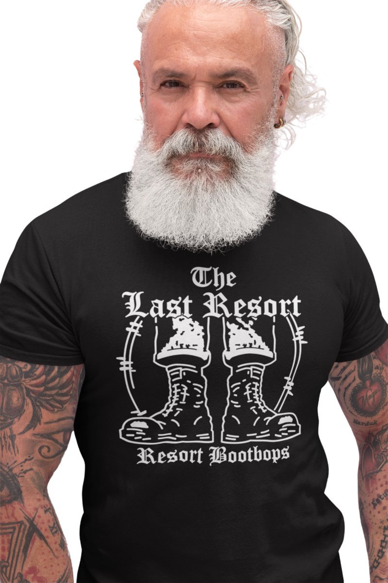 LAST RESORT Koszulka T-Shirt czarny z nadrukiem PUNK ROCK SKINHEAD oi 5XL