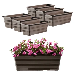 Doniczka balkonowa Catí 40cm brązowa 6szt - Donice - miniaturka - grafika 1