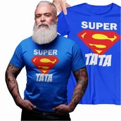 Gadżety dla niej i dla niego - Koszulka dla Taty na prezent urodziny Dzień Ojca Super Tata znak superlogo - miniaturka - grafika 1