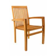 Fotele i krzesła ogrodowe - TAMAN 9 FSC® - ogrodowy fotel tekowy do sztaplowania - miniaturka - grafika 1