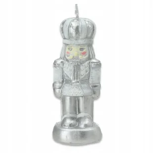 Świeca Dekoracyjna Dziadek do Orzechów Srebrny Elegancka Ozdoba Świąteczna - Świece Świeca Dekoracyjna Dziadek do Orzechów Srebrny Elegancka Ozdoba Świąteczna - Świece - miniaturka - grafika 1