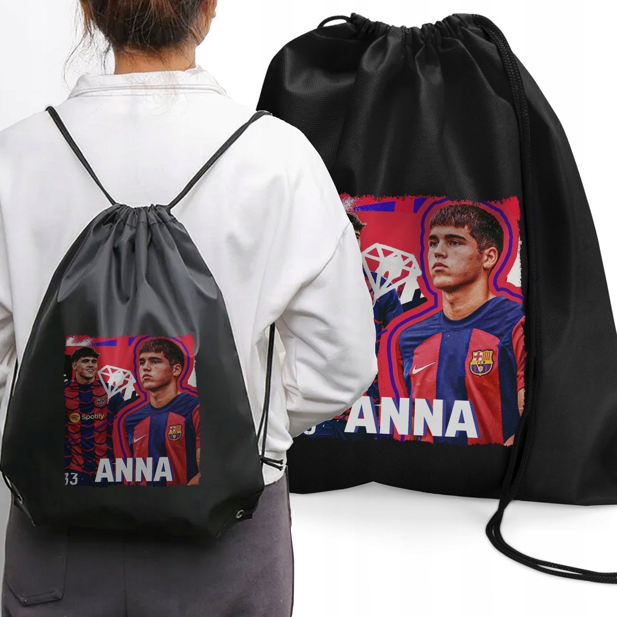 WOREK NA BUTY PLECAK IMIĘ CUBARSI BARCELONA PREZENT DZIECKA MIKOŁAJ ŚWIĘTA