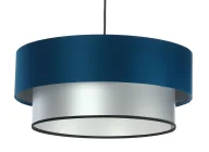 Lampy stojące - Srebrno-granatowa lampa wisząca z abażurem - 6X S416 Bodi - miniaturka - grafika 1