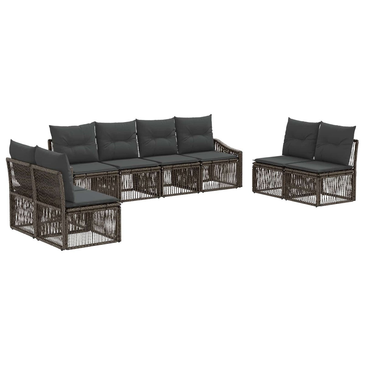 vidaXL Zestaw Sof na Ogród 8 pcs Szary polirattan