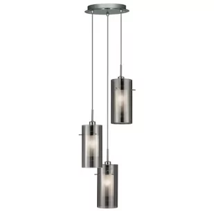 Searchlight Lampa wisząca Duo 2 szkło/chrom okrągła 3-pkt. - Lampy sufitowe - miniaturka - grafika 1