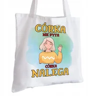 Torby i wózki na zakupy - Torba Bawełniana biała dla Córki Na Prezent ekologiczna Trwały Nadruk - miniaturka - grafika 1