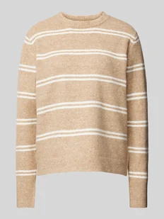 Sweter z dzianiny o kroju regular fit ze wzorem w paski model ‘OLIVIA’ - Swetry damskie - miniaturka - grafika 1