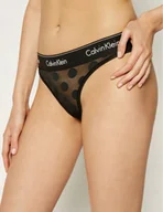 Majtki damskie - CALVIN KLEIN MAJTKI DAMSKIE STRINGI LOGO CZARNE XS 2A0D3_C* TIA - miniaturka - grafika 1