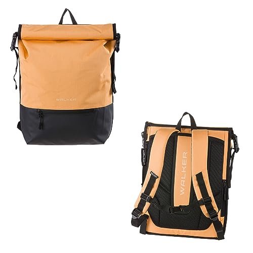 Walker 42139-244 - Lifestylowy zwijany plecak Mika Peach z komorą główną, przegrodą na laptopa, ergonomiczną wyściółką pleców, klamrami push-fit, wodoodporny, ok. 21 l pojemności