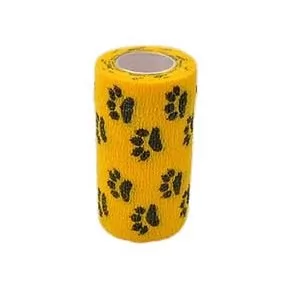 STOKBAN Bandaż elastyczny samoprzylepny StokBan 7,5cm x 4,5m łapki na żółtym TOW009546 - Apteczki i materiały opatrunkowe - miniaturka - grafika 1