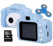 Aparaty natychmiastowe - Kamera Aparat Dla Dzieci Forever Smile Skc-100 Niebieski + Karta Sd 16Gb - miniaturka - grafika 1