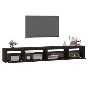 Lumarko Szafka pod TV z oświetleniem LED, czarna, 270x35x40 cm - Szafki RTV - miniaturka - grafika 7