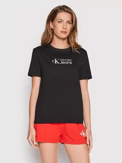 Koszulki i topy damskie - Calvin Klein Jeans T-Shirt J20J218201 Czarny Regular Fit - grafika 1