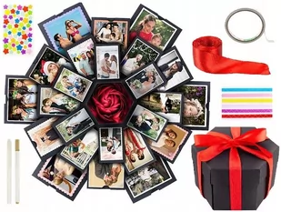 Rozkładane Pudełko Niespodzianka - Duży Czarny EXPLODING BOX - Albumy fotograficzne - miniaturka - grafika 1