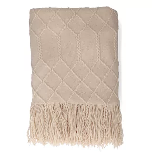 Koc Loop Beżowy W Splot Kulkowy 130X170 Cm Homla - Koce - miniaturka - grafika 1