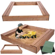 Place zabaw - Piaskownica impregnowana 140x140 z ławeczkami AGRO PLANDEKA eko drewno - miniaturka - grafika 1