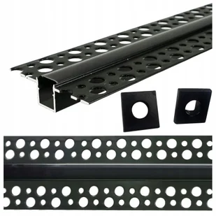 Profil Led Aluminiowy Do Płyt Gipsowych Czarny 1M - Akcesoria do oświetlenia - miniaturka - grafika 1