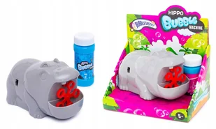 MASZYNA MASZYNKA  DO ROBIENIA BANIEK SZARY HIPOPOTAM HIPPO + PŁYN GRAFIX - Bańki mydlane - miniaturka - grafika 1