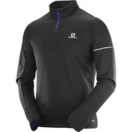 Bluzy męskie - Salomon Męska bluza sportowa Agile HZ Mid, mieszanka syntetyczna, czarny/surfuj w sieci, średnia - miniaturka - grafika 1