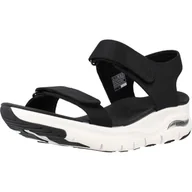 Sandały damskie - Buty Kobieta Skechers Arch Fit Touristy czarny - miniaturka - grafika 1