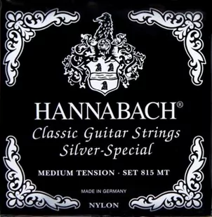 Hannabach Klassik Gita rrensaiten Serie 815 Medium Tension Silver Special  3ER Bass - Struny gitarowe  - miniaturka - grafika 1