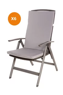 Poduszki na fotel ogrodowy, 110x47x4cm, komplet 6szt., szare poduszki ogrodowe, płaska poduszka, poduszka na krzesło z wysokim oparciem, poduszka na.. - Poduszki ogrodowe - miniaturka - grafika 1