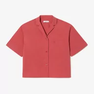 Koszule damskie - Lacoste bawełniana koszula oversize z krótkim rękawem - miniaturka - grafika 1