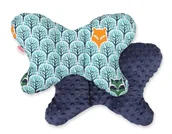 Poduszki do karmienia - Poduszka antywstrząsowa BOBONO motylek - miętowy las/granat - miniaturka - grafika 1