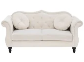 Sofy i kanapy - Sofa 2-osobowa welurowa beżowa SKIEN kod: 4251682217705 + Sprawdź na SuperWnetrze.pl - miniaturka - grafika 1