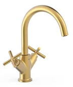 Baterie umywalkowe - Bateria umywalkowa TRES Montblanc 24-K Matowe Złoto 28320301OM - miniaturka - grafika 1