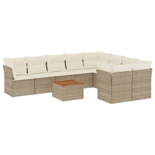 Zestaw mebli ogrodowych modułowych beżowy rattan PE 62 x 62 x 69 cm