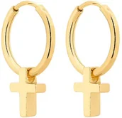 Biżuteria religijna - Złote kolczyki koła z krzyżykami - miniaturka - grafika 1