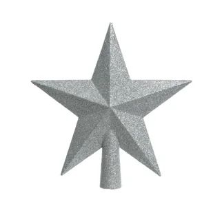 Gwiazda czubek na choinkę 19cm srebrna brokatowa - Ozdoby bożonarodzeniowe - miniaturka - grafika 2