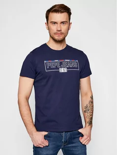 Koszulki męskie - Pepe Jeans T-Shirt Dennis PM507740 Granatowy Regular Fit - grafika 1