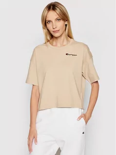 Koszulki i topy damskie - Champion T-Shirt Natural Elements Print 114168 Beżowy Custom Fit - grafika 1
