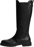 Kozaki damskie - Tommy Hilfiger Damskie TH LTHR CLEATED LONG BOOT FW0FW08985 wysokie kozaki, czarne (czarne), 6, Czarny, 39 EU - miniaturka - grafika 1