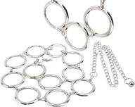 Paski - Pasek Srebrny Na Talię Metalowy Łańcuch Oczka - miniaturka - grafika 1