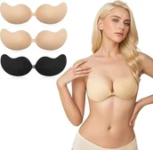 Biustonosze - BIUSTONOSZ SYLIKONOWY PUSH UP GOŁE PLECY BEZ RAMIĄCZEK SAMOPRZYLEPNY A - miniaturka - grafika 1