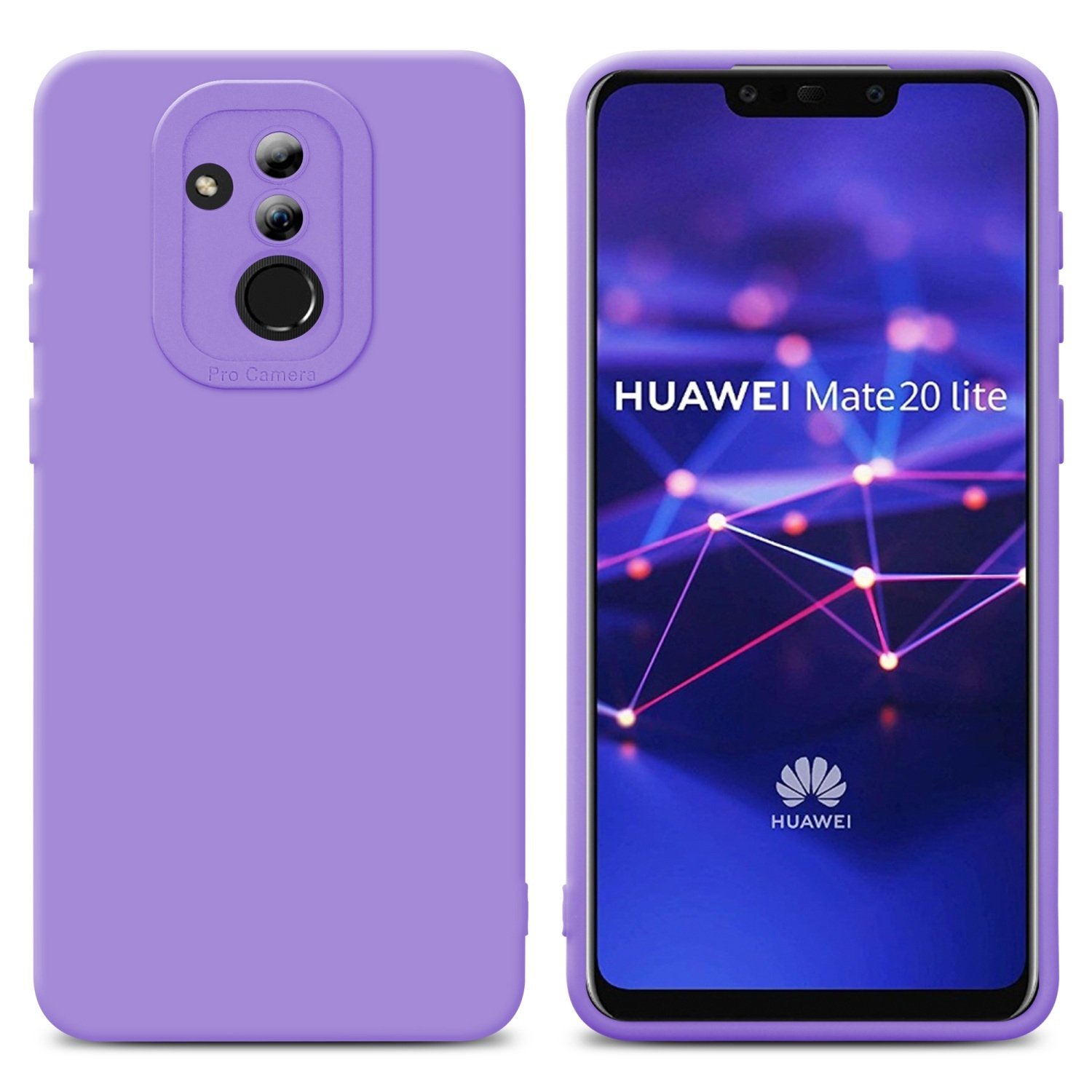 Pokrowiec Cadorabo do Huawei MATE 20 LITE w kolorze fioletowym, silikonowe etui TPU na telefon komórkowy