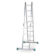 Drabiny - ALVE Aluminiowa uniwersalna drabina przegubowa FORTE, 4x4 szczebli, długość 4,76 m 558017 - miniaturka - grafika 1