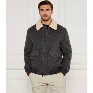 Tommy Hilfiger Wełniana kurtka Regular Fit shearling - Kurtki męskie - miniaturka - grafika 1