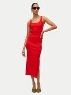 Sukienki - Vero Moda Sukienka codzienna Chloe 10325601 Czerwony Slim Fit - miniaturka - grafika 1