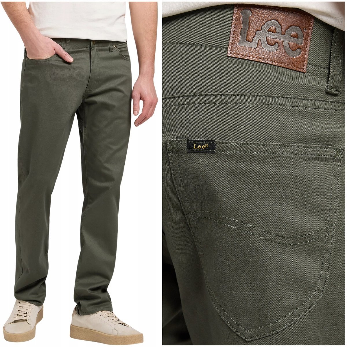 Lee STRAIGHT FIT Extreme Motion wygodne proste spodnie materiałowe W32 L32