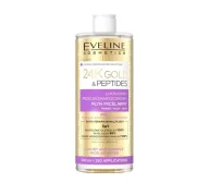 Płyny micelarne - Eveline Cosmetics 24K Gold & Peptides Złota Terapia Nawilżająca 3w1 przeciwzmarszczkowy płyn micelarny 500 ml - miniaturka - grafika 1